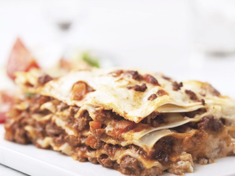 Chicken lasagne with asparagus and cheese “Brie”