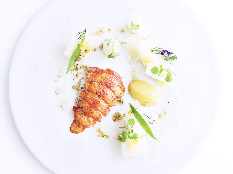 Grilled Lobster Tails as Street Food Skewers